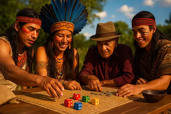 comunidade indígena jogando